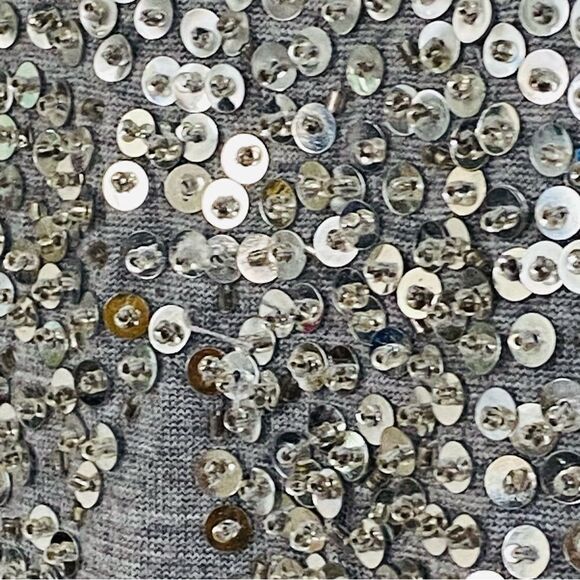 Line & Dot Silver Sequin Faux Leather Accent Tank Top Sz S - Picture 4 of 10